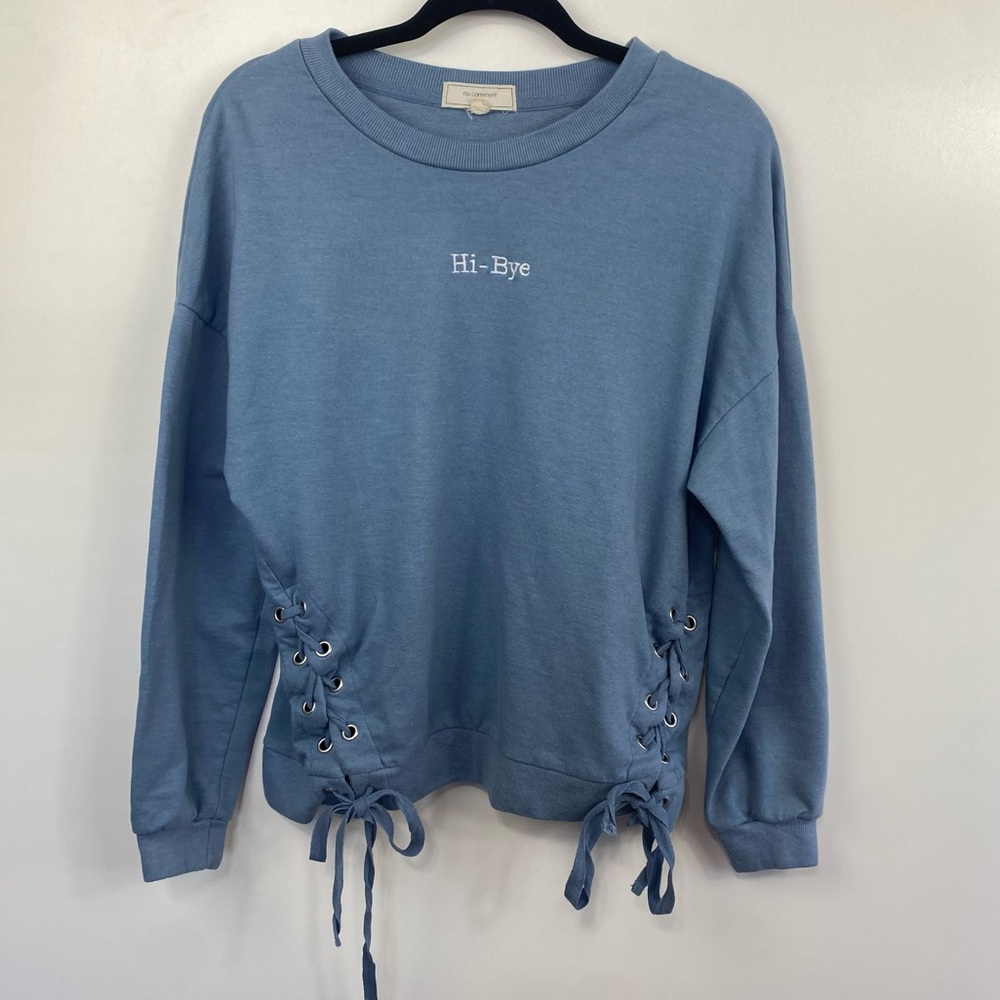 No Comment Blue Sweatshirt Size Large
